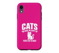 Motif Amusant « Cats Make Me Happy People Not So Much » Coque pour iPhone XR