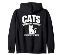 Motif Amusant « Cats Make Me Happy People Not So Much » Sweat à Capuche