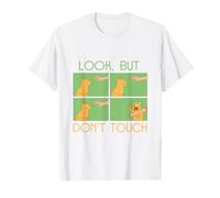 Motif Amusant de Chat avec Avertissement « Look But » « Don't Touch » T-Shirt