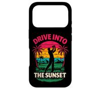 Motif Amusant de Golf rétro Drive Into The Sunset Coque pour iPhone 17 Pro