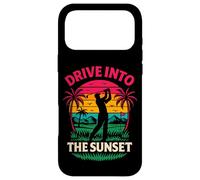 Motif Amusant de Golf rétro Drive Into The Sunset Coque pour iPhone 17 Pro Max