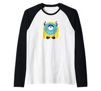 Motif Amusant et Mignon Petit Monstre riant Qui Aime Les câlins Manche Raglan