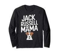 Motif amusant Jack Russell Mama, chiot et patte de chien Manche Longue