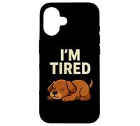 Motif Amusant pour Amoureux des Chiens avec Inscription « I'm Tired Puppy Sleeping » Coque pour iPhone 16