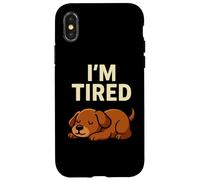 Motif Amusant pour Amoureux des Chiens avec Inscription « I'm Tired Puppy Sleeping » Coque pour iPhone X/XS