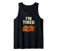 Motif Amusant pour Amoureux des Chiens avec Inscription « I'm Tired Puppy Sleeping » Débardeur
