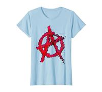 Motif Anarchy Punk - Symbole d'anarchie avec Punk dans l'image T-Shirt, Femme, Bleu Céleste, M