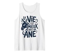 Motif Âne Homme Femme Fille Garçon Vie Mieux avec Un Âne Débardeur