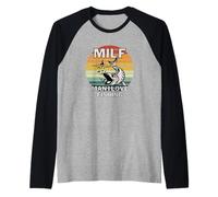 Motif Angel pour pêcheurs et pêcheurs avec inscription amusante MILF Manche Raglan