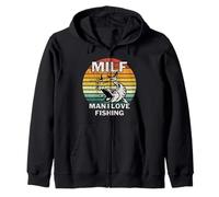 Motif Angel pour pêcheurs et pêcheurs avec inscription amusante MILF Sweat à Capuche