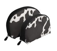 Motif Animal imprimé Vache, Trousse de Maquillage Coquille Femme Petit Porte-Monnaie Trousse de Toilette Trousse à cosmétiques 2 pièces