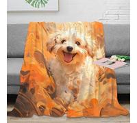 Motif Animal Mignon 3D Impression Plaid Microfibre Canapé Couverture Chien Doux Décoration Maison pour Tous 80×90(200x230cm)