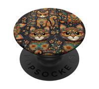 Motif Animal Mignon Kitsch Collage Floral PopSockets PopGrip Adhésif