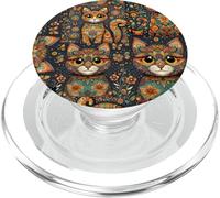 Motif Animal Mignon Kitsch Collage Floral PopSockets PopGrip pour MagSafe