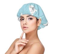 Motif animal mignon phoque mer,Bonnet de nuit en satin réglable en soie pour adulte, bonnet de nuit élastique pour femme