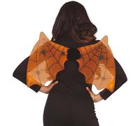 Motif animal Toile d'araignée Ailes de chauve-souris Costume d'Halloween Accessoires effrayants, couleur : orange