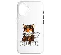 Motif Animalier Cool Fox Pilot Aviation Coque pour iPhone 16