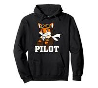 Motif Animalier Cool Fox Pilot Aviation Sweat à Capuche