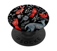Motif Animaux d'art Populaire, Impression d'inspiration scandinave PopSockets PopGrip Adhésif