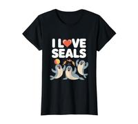 Motif Animaux de l'océan I Love Seals T-Shirt Graphique avec Valeur