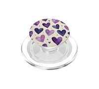 Motif Aquarelle cœur Violet Saint-Valentin PopSockets PopGrip pour MagSafe