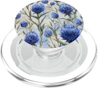 Motif Aquarelle de Fleurs de Chardon Globe PopSockets PopGrip pour MagSafe