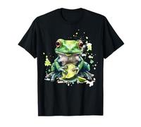 Motif aquarelle de grenouille citron vert T-Shirt