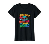 Motif Arc-en-Ciel féministe « Girls Rock The Whole World » T-Shirt