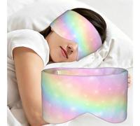 Motif arc-en-ciel, Masque de sommeil pour la maison, les voyages et le travail posté, couvrant entièrement les yeux et bloquant la lumière