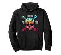 Motif arc-en-ciel tie-dye Pride or Die crâne et os Sweat à Capuche