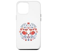 Motif Art Folklorique scandinave Fleurs Nordiques Renard Coque pour iPhone 12 Pro Max