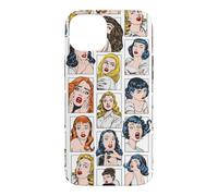Motif Artistique Vintage Pulp Comic Pop Culture Pin Up Girl, Couleur Coque pour iPhone 15 Plus
