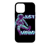 Motif Astronaute Just Vibing Violet et Bleu Sarcelle pour Homme Coque pour iPhone 12 Mini