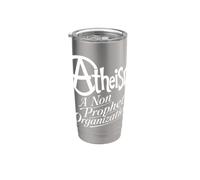 Motif athéisme cer t slogan blanc Gobelet isotherme en acier inoxydable double paroi
