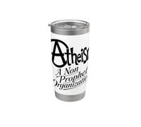 Motif athéisme cer t slogan noir Gobelet isotherme en acier inoxydable double paroi
