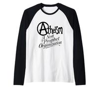 Motif athéisme cer t Slogan Noir Manche Raglan