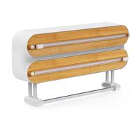 Motif Bambou Derouleur Film Alimentaire, Magnétique Distributeur Papier Aluminium et Film, Distributeur Film Alimentaire avec Un Couteau Bien Aiguisé, Derouleur Essuie Tout Murale pour Cuisine