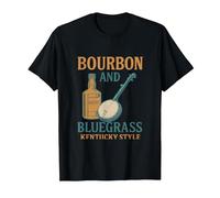Motif Banjo Vintage Bourbon et Bluegrass du Kentucky T-Shirt, Homme, Noir, XL