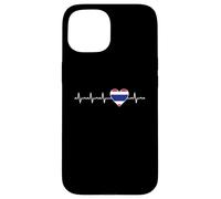 Motif battements de cœur thaïlandais en Forme de cœur Coque pour iPhone 15