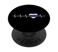 Motif battements de cœur thaïlandais en Forme de cœur PopSockets PopGrip Adhésif