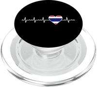 Motif battements de cœur thaïlandais en Forme de cœur PopSockets PopGrip pour MagSafe
