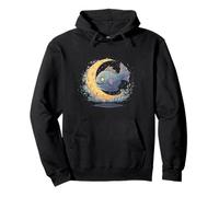 Motif Belle Lune avec Poisson Sweat à Capuche