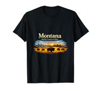 Motif « Big Sky Country Bison Skyline Pride » du Montana T-Shirt