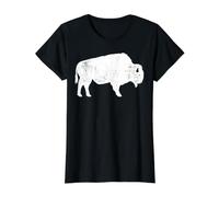 Motif Bison américain et Buffle rétro T-Shirt Graphique avec Valeur