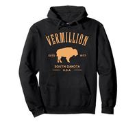 Motif Bison du Dakota du Sud Vermillon Sweat à Capuche