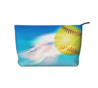 Motif Bleu Fire Tennis,Trousse de Toilette en Velours côtelé, Trousse de Maquillage Portable pour Les Voyages