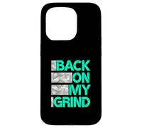 Motif bleu sarcelle clair Aqua Back. ON MY. GRIND Coque pour iPhone 15 Pro