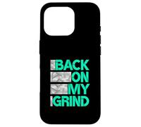 Motif bleu sarcelle clair Aqua Back. ON MY. GRIND Coque pour iPhone 16 Pro