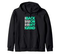 Motif bleu sarcelle clair Aqua Back. ON MY. GRIND Sweat à Capuche