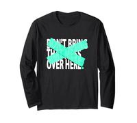 Motif Bleu Sarcelle Clair Aqua Not Over Here Manche Longue